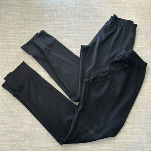 Lands End M 10 12 Long Underwear Black Set of 2 pairs